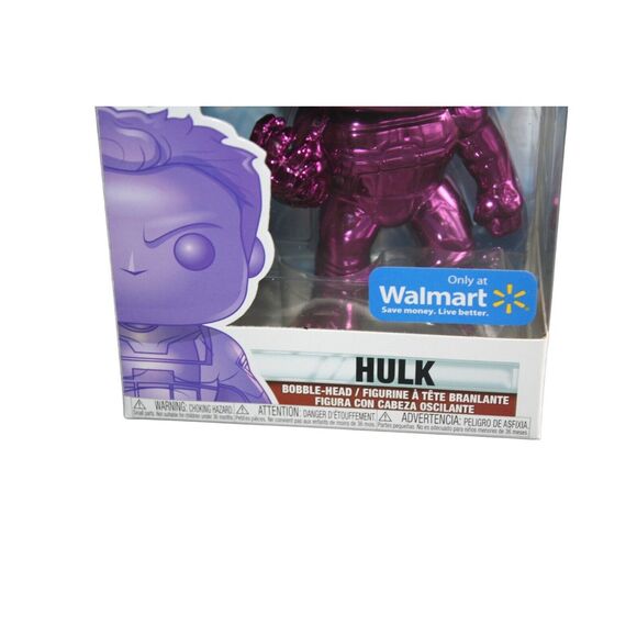Funko POP! Marvel Avengers Endgame Purple Chrome Hulk #499 Walmart Exclusive - Picture 4 of 11
